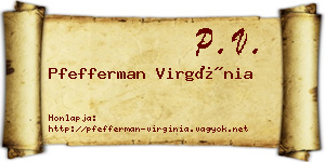 Pfefferman Virgínia névjegykártya